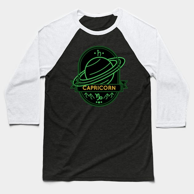Capricorn Planet Saturn Baseball T-Shirt by Imaginariux